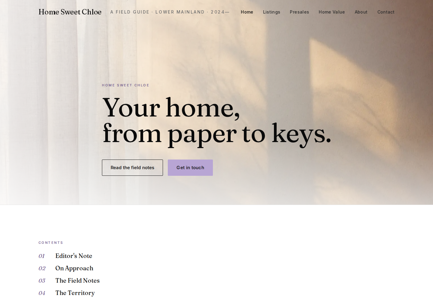 Home Sweet Chloe website sample