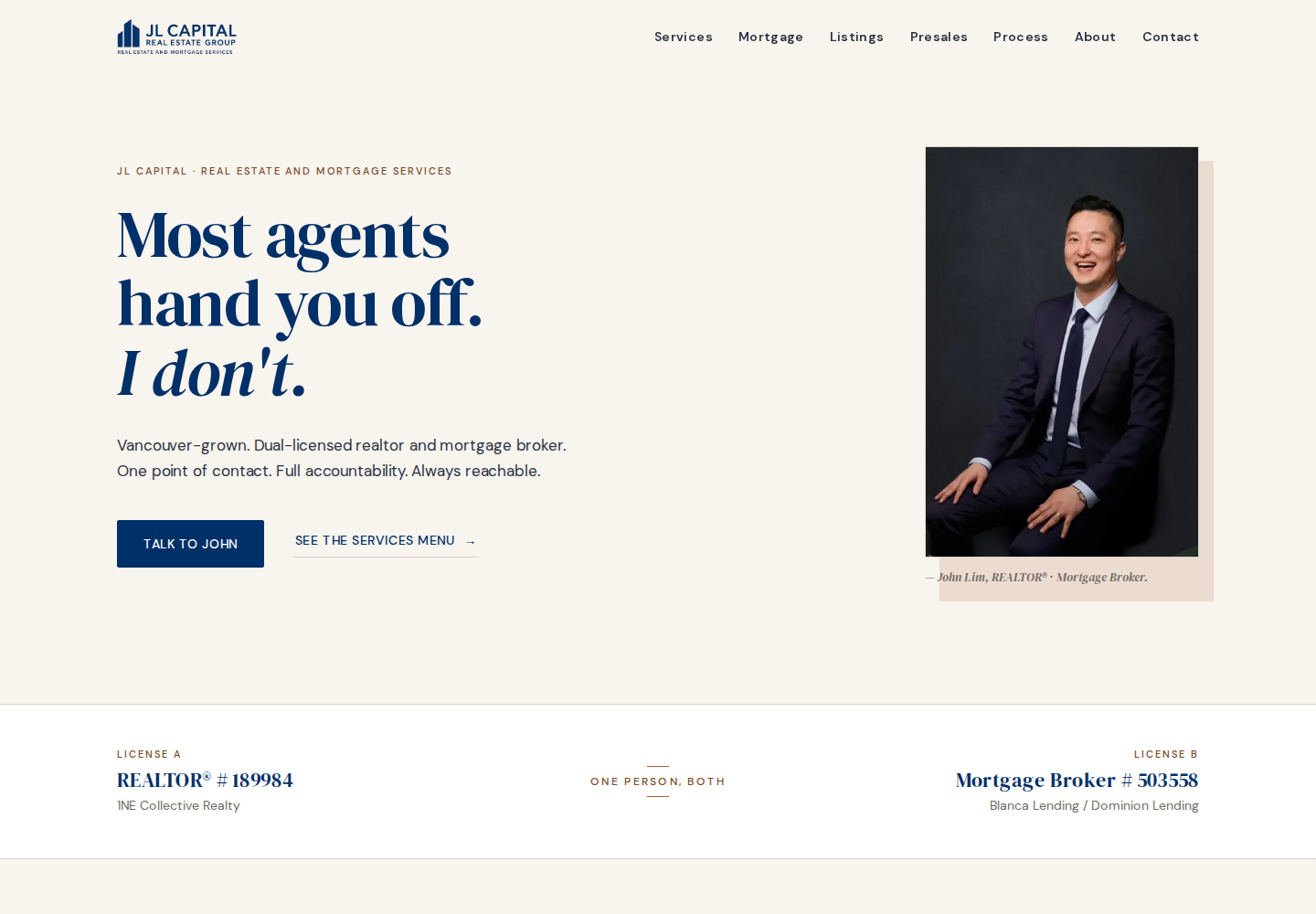 John Lim Capital website sample
