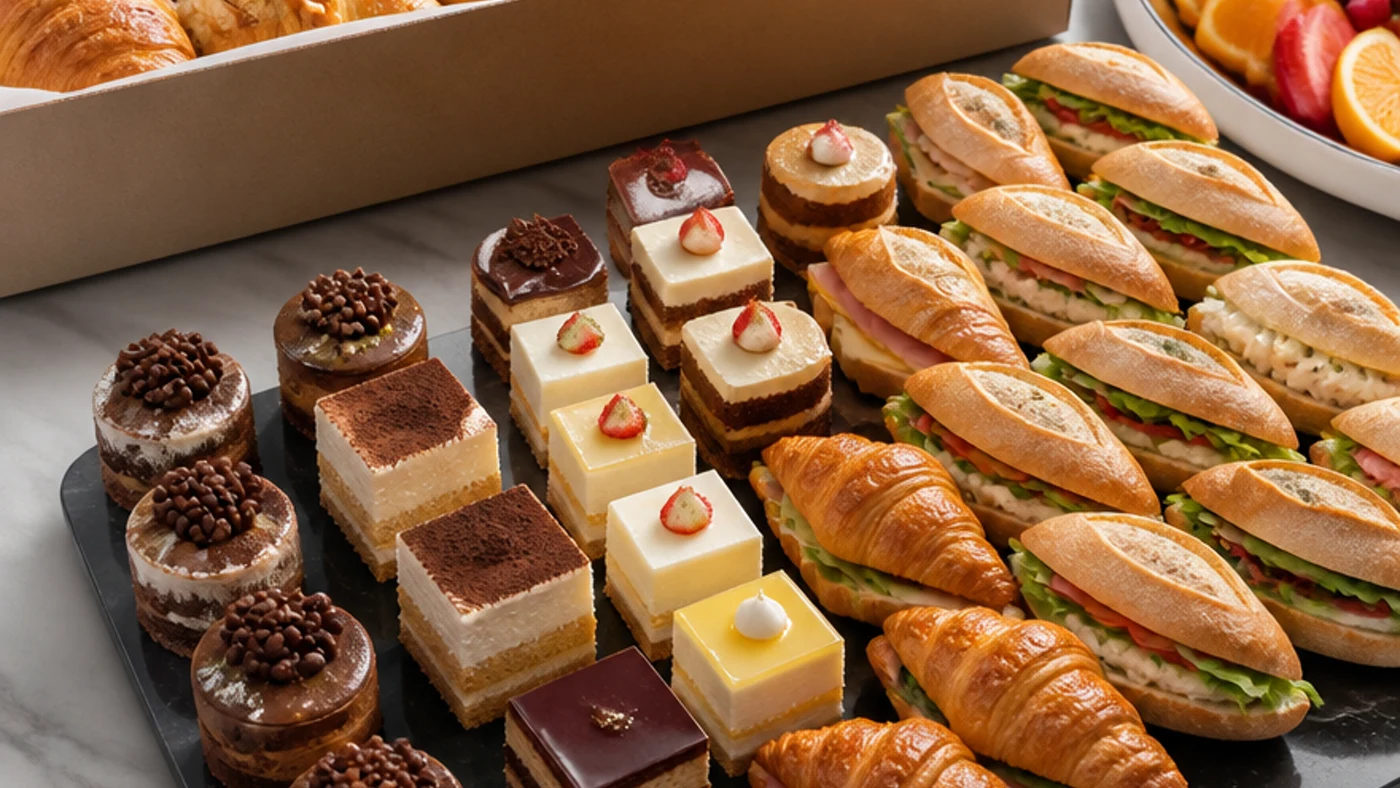 Platter of assorted baked goods for catering